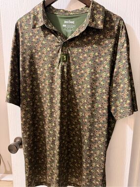 Bogey Bros Men’s Green Micro-Pattern Golf Polo